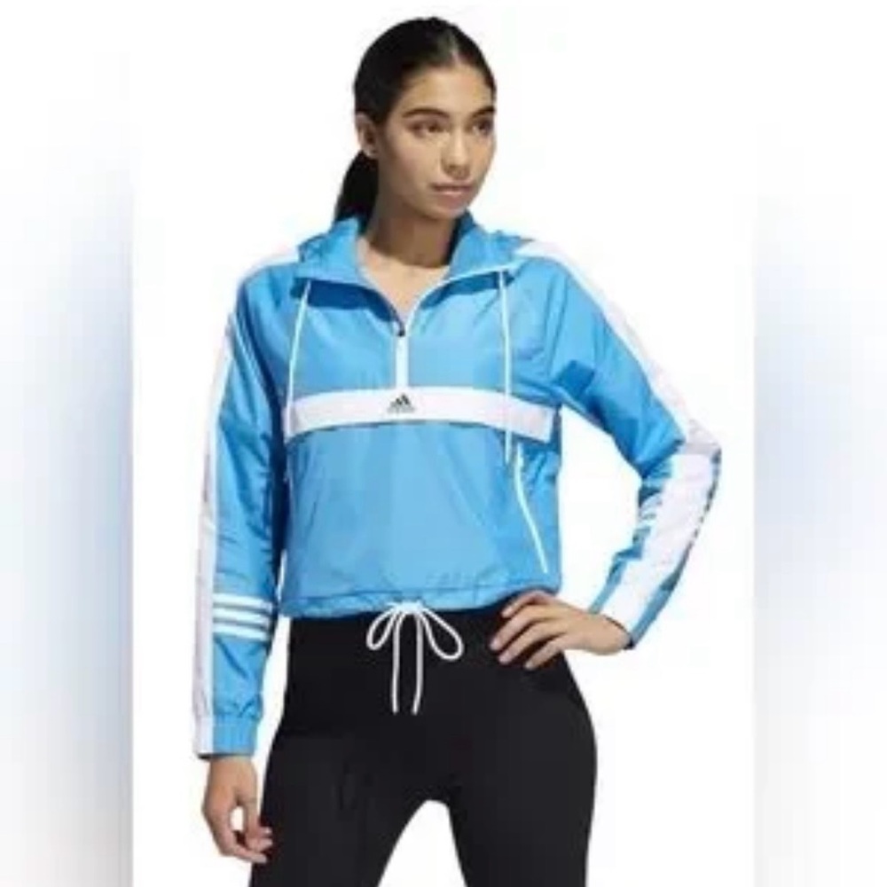 Adidas Blue and White Women's Jacket